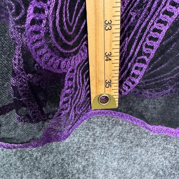 WoWo Kimono Womens XL‎ Purple Floral Embroidered Butterfly Whimsigoth Cover Up - Picture 5 of 9